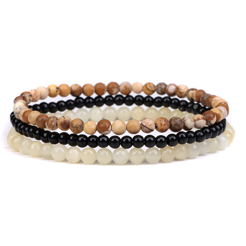 Buddha Stones3個入り 天然水晶石 内なる平和 スピリチュアルブレスレット