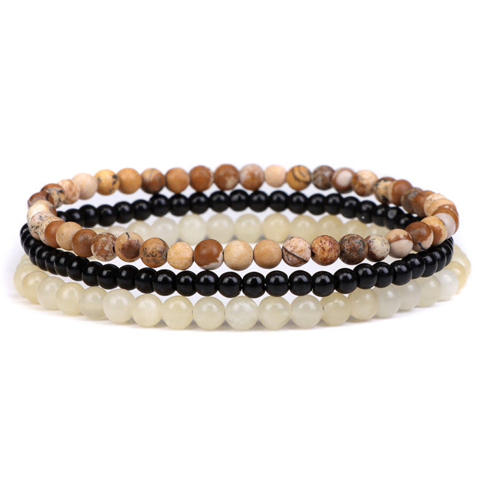 Buddha Stones3個入り 天然水晶石 内なる平和 スピリチュアルブレスレット