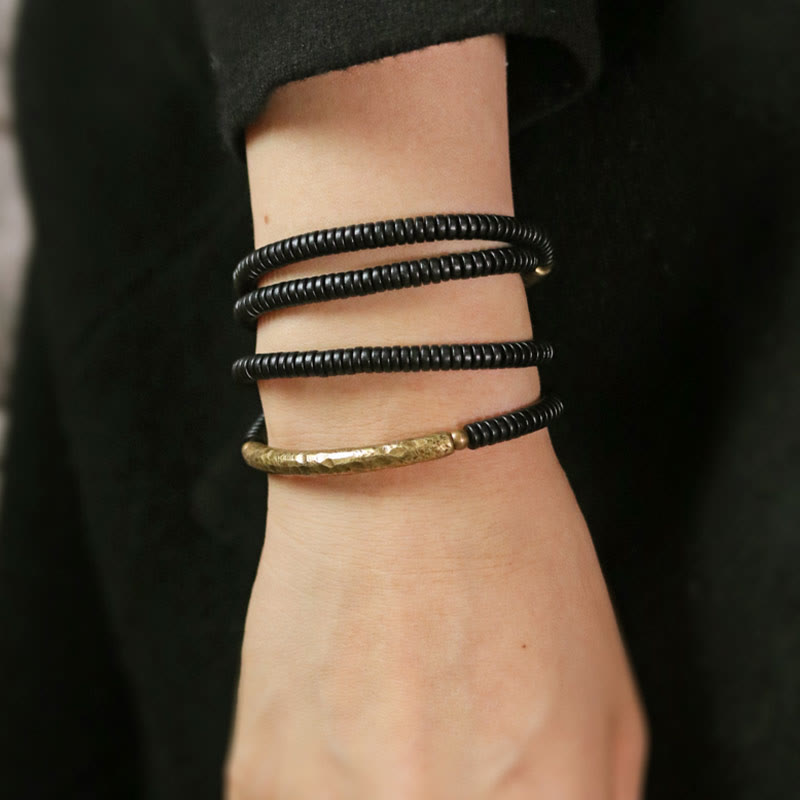 Buddha Stones黒檀銅 バランス 多層ブレスレット - image 14