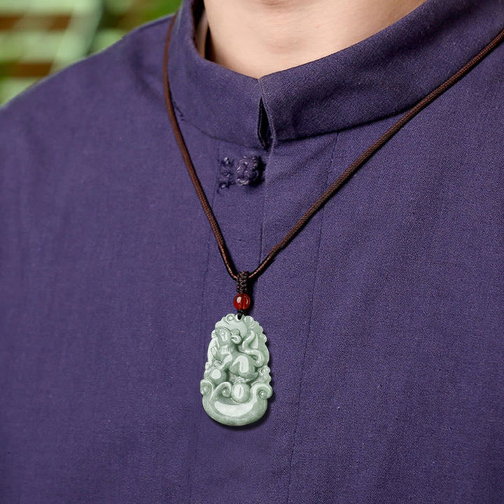 Buddha Stones天然グリーン翡翠 12星座 幸運 繁栄 ネックレス ペンダント - image 8
