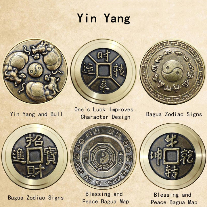 Buddha Stones四獣 風水 陰陽 八卦 銅貨 調和 回転式装飾