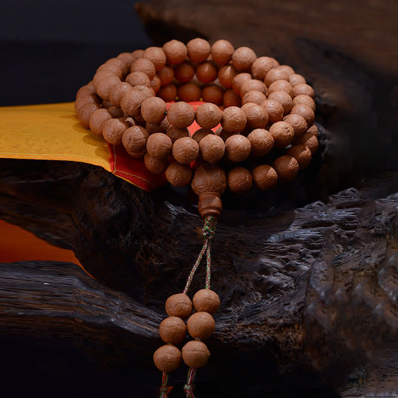 Buddha Stones108 個入りMalaネパール 菩提樹 幸運 富 タッセルブレスレット