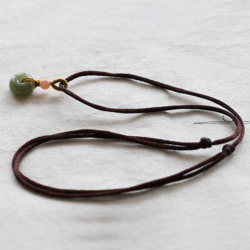 Buddha Stones天然丸玉平和のお守りチャーム蓮の豊かさ ストリングネックレスペンダント - image 11