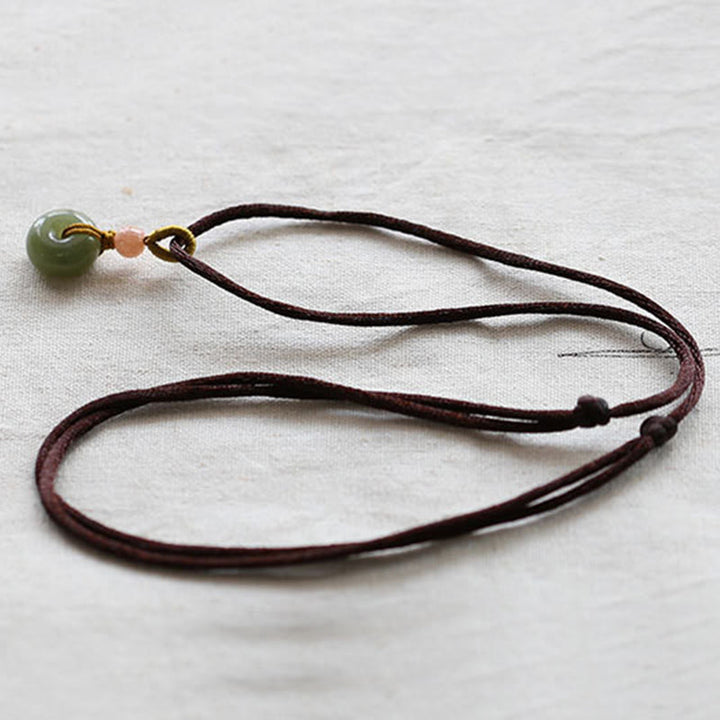 Buddha Stones天然丸玉平和のお守りチャーム蓮の豊かさ ストリングネックレスペンダント - image 11