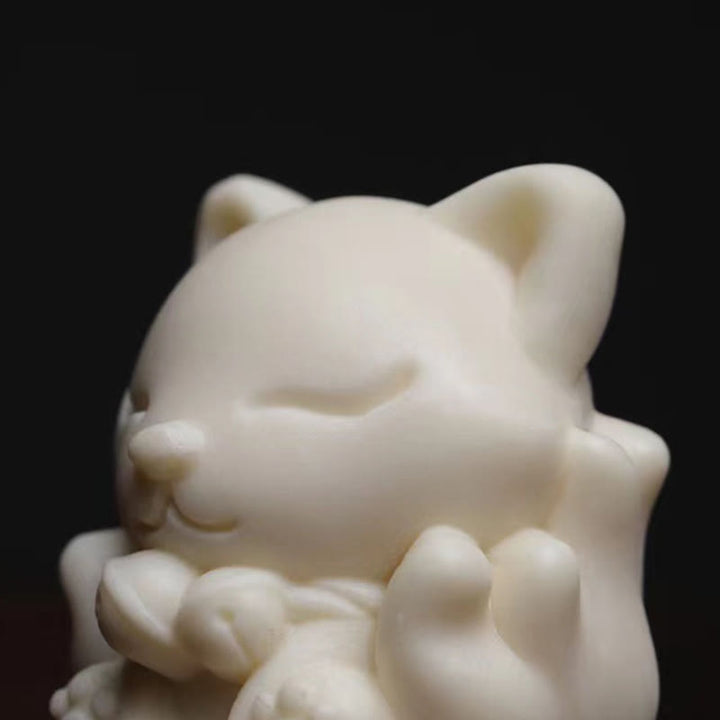 Buddha Stonesミニ九尾狐象牙実白檀緑白檀祝福装飾