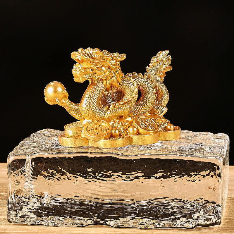 Buddha Stones風水 龍 銅貨 富と成功の幸運 装飾