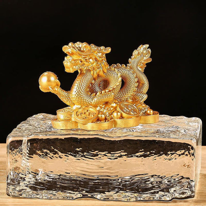 Buddha Stones風水 龍 銅貨 富と成功の幸運 装飾