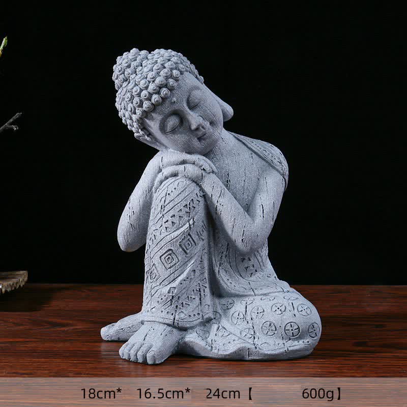 Buddha Stonesチベットの瞑想仏 静寂の樹脂像 装飾 - image 11