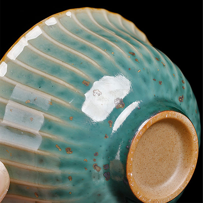 Buddha Stonesレトロ釉窯変陶器 蓋碗三彩 ティーカップ カンフーティーカップ＆ソーサー 蓋付き