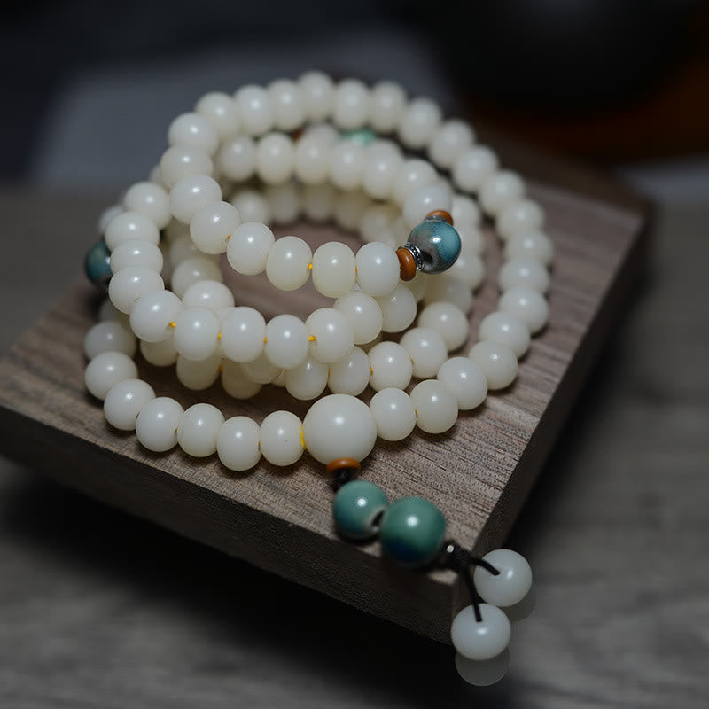 Buddha Stones108 個入りMalaビーズ 菩提樹 邪悪な霊を寄せ付けない 穏やかなブレスレット