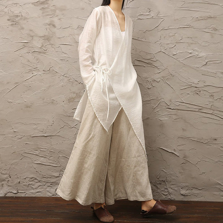Buddha Stonesシンプル ホワイト ベージュ 柄 瞑想 スピリチュアル 禅 練習 ヨガ 服 レディース
