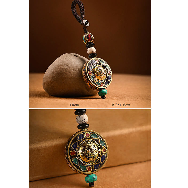 Buddha StonesチベットOm Mani Padme Humボディ シード ピース キーチェーン