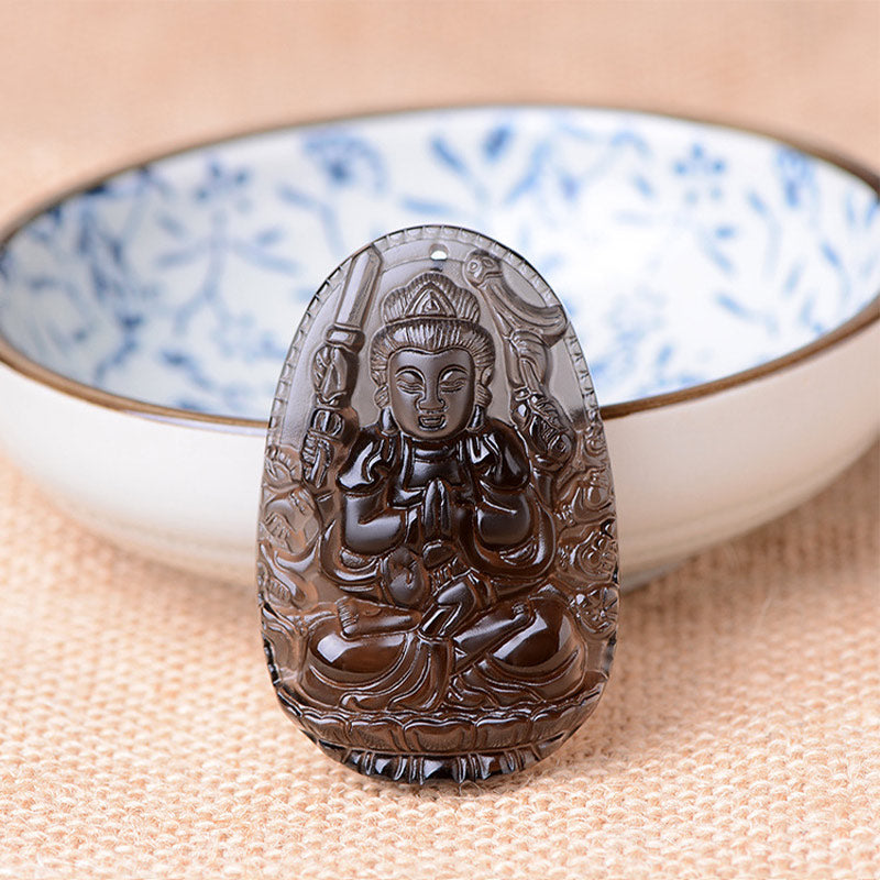 Buddha Stones、十二支、黒曜石のお守りネックレス