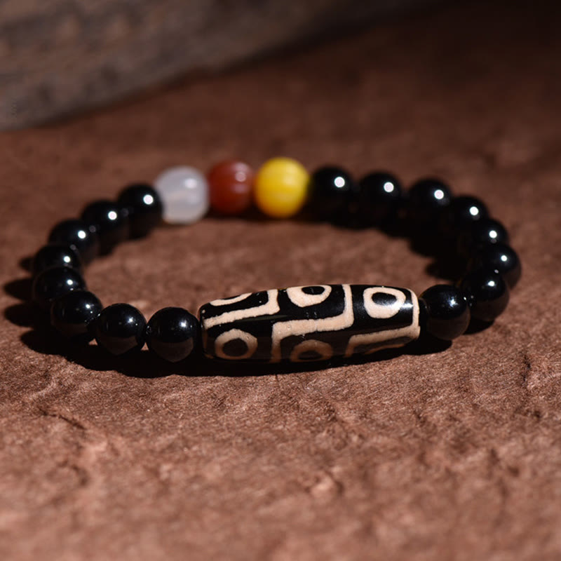 Buddha Stonesチベット天然九眼ビーズ 富のパワーブレスレット