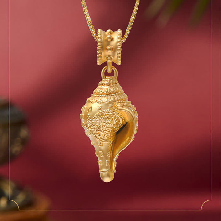 Buddha Stones999 スターリングシルバー シャンカ コンクシェル 貝殻 ラッキーネックレス ペンダント
