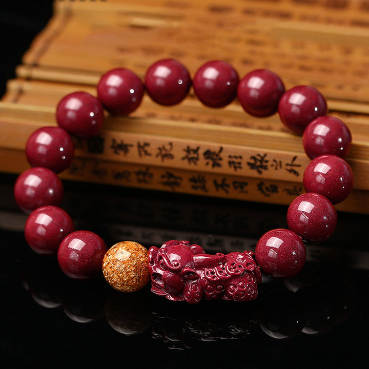 Buddha Stonesチベット辰砂PiXiuの穏やかなブレスレット