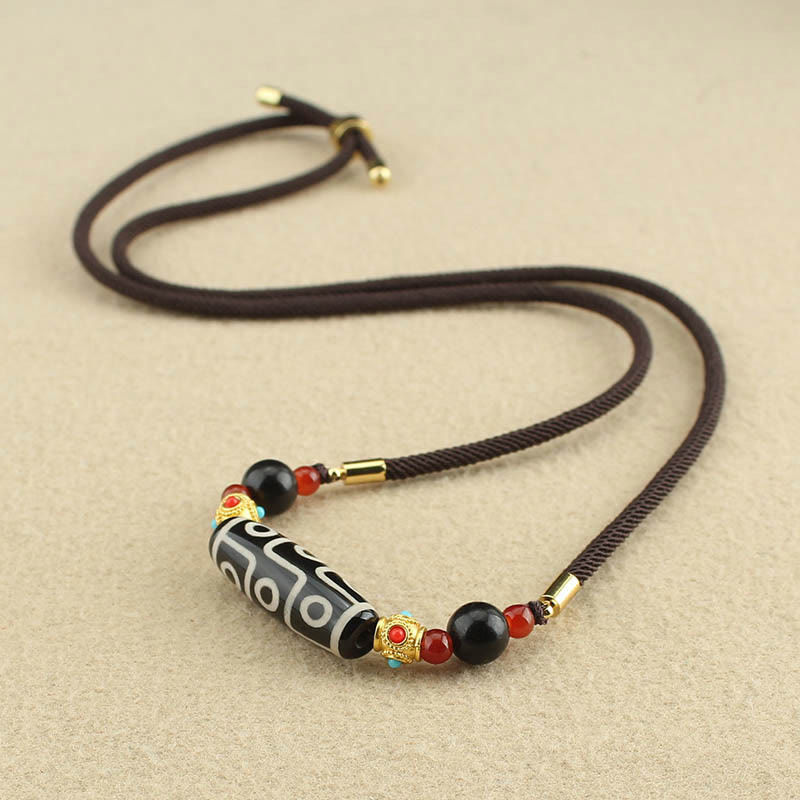 Buddha Stonesチベット九眼天珠守護の祝福紐ネックレスペンダント