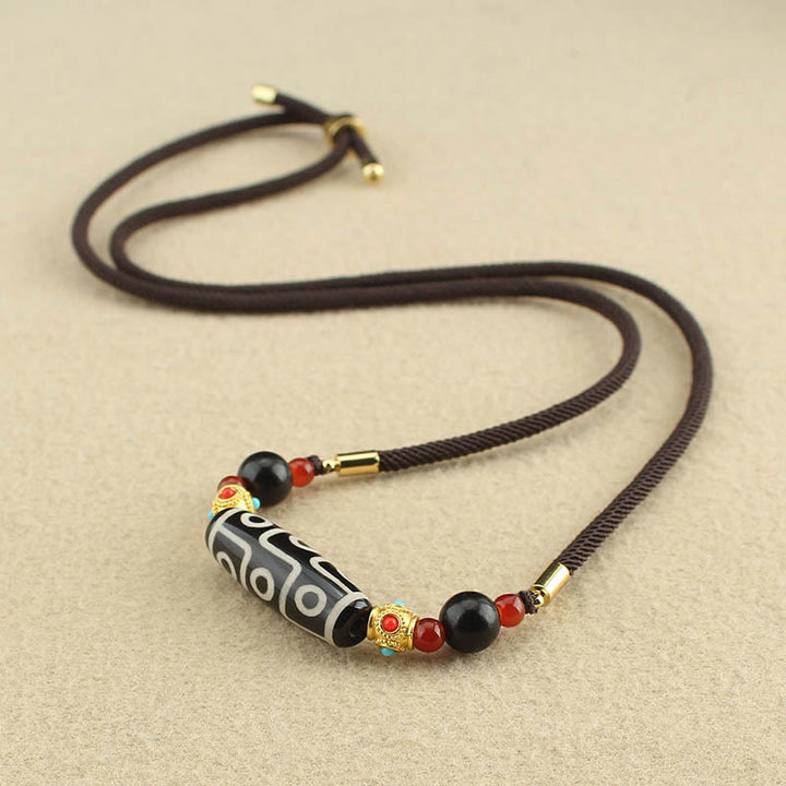 Buddha Stonesチベット九眼天珠守護の祝福紐ネックレスペンダント