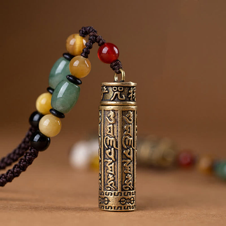 Buddhastoneshop チベットオーム・マニ・パドメ・フムメノウ シュランガマ スートラ保護ネックレス ペンダント - image 9