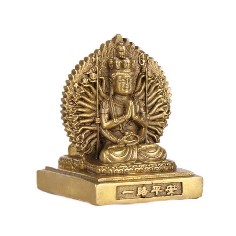 観音菩薩像 千手観音像 両面観音菩薩 守護 銅製 装飾品 - image 1