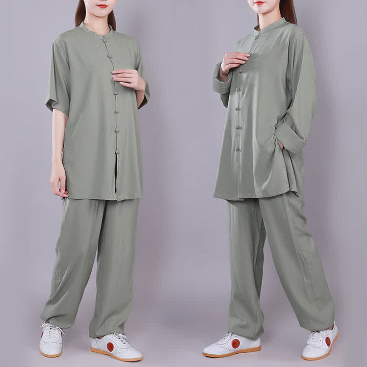 Buddha Stones太極拳 気功 瞑想 祈り スピリチュアル 禅 練習 ユニセックス コットン リネン 服 セット - image 18