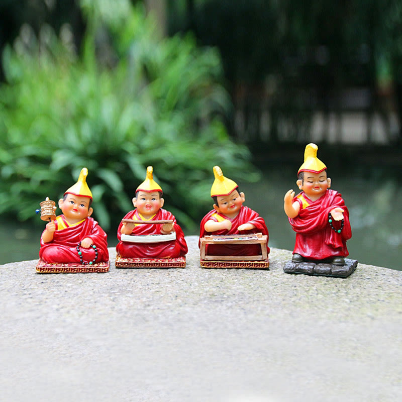 Buddha Stones手描き チベット ラマ像 彫刻 クリエイティブ ホーム オフィス 車 装飾 オーナメント