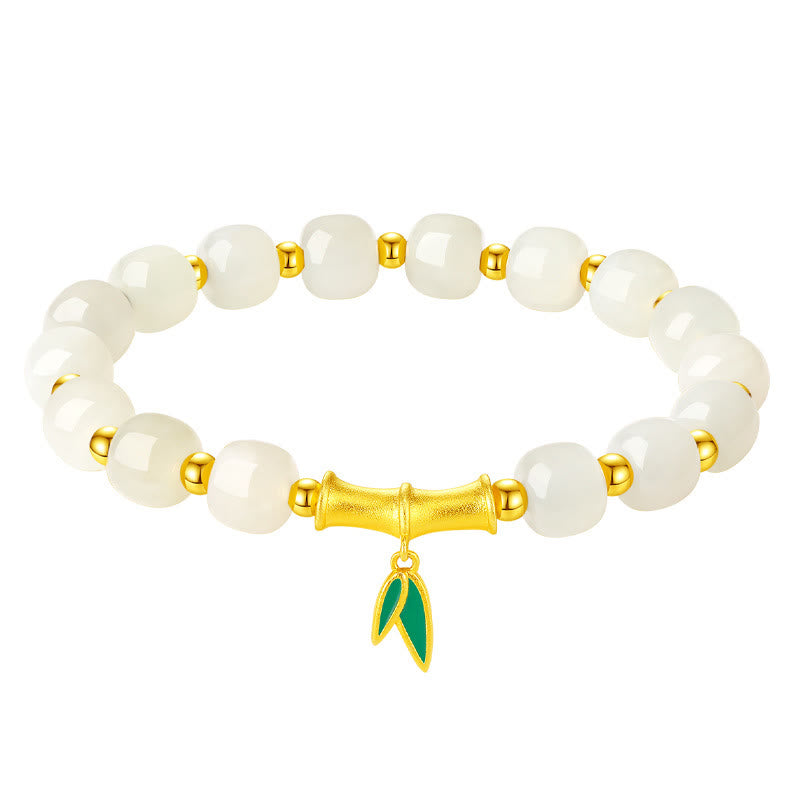Buddha Stones925スターリングシルバー和田白翡翠竹製幸運ブレスレット - image 11