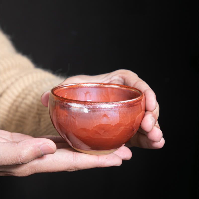 Buddha Stones手作り 中国 建禅 蓮華デザイン 陶器 ティーカップ カンフー ティーカップ