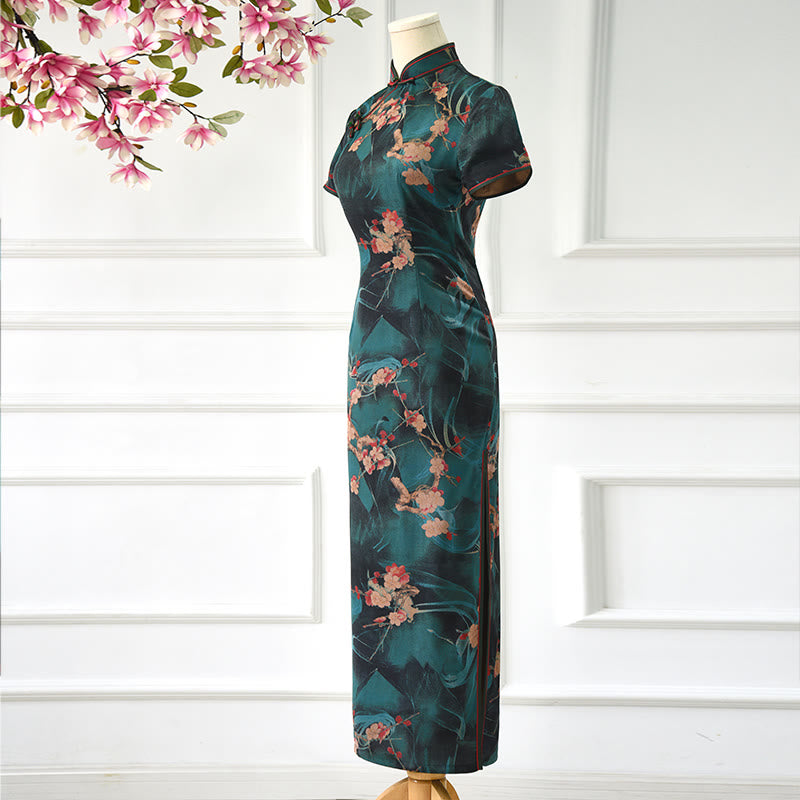 Buddha Stonesヴィンテージピンクの花柄チャイナドレスレディースチーパオドレス - image 4