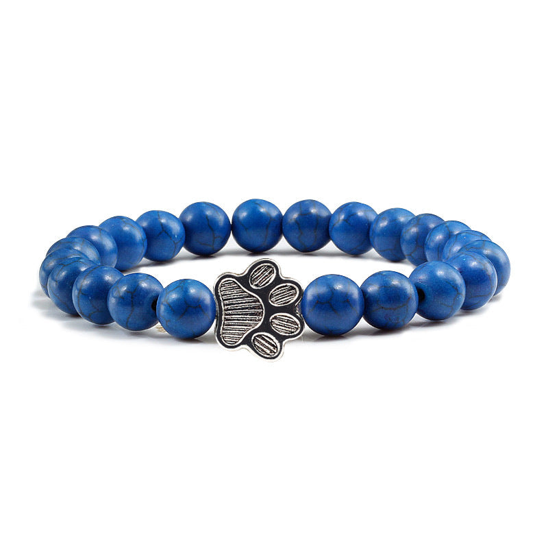 Buddha Stones 「犬を救おう」ストーンブレスレット - 濃い青色のビーズ - image 11