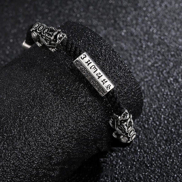 Buddha Stonesダブル貔貅 風水 銅貨オーム・マニ・パドメ・フム紐ブレスレット - image 4