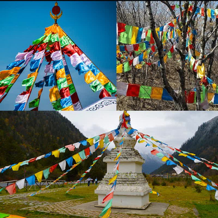 Buddha Stones チベット五色風馬仏ターラ経典癒し縁起屋外祈祷旗 - image 2