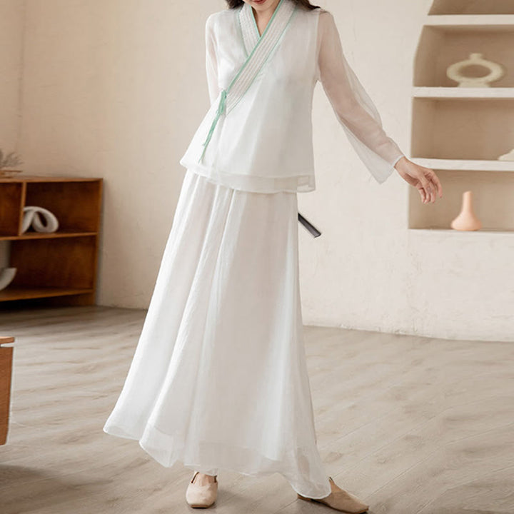 Buddha Stonesレトロ 祈り 禅 スピリチュアル 瞑想 練習 シフォン 服 レディース セット