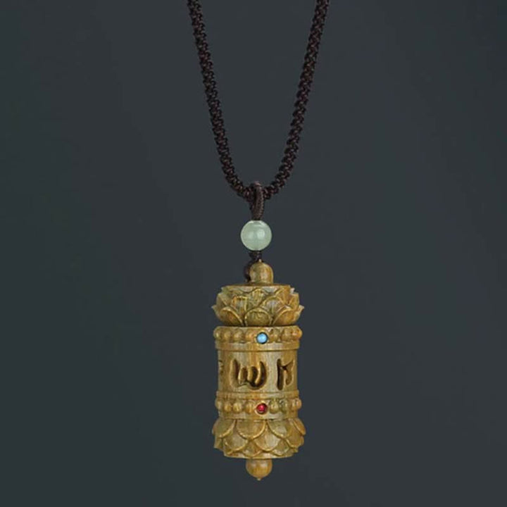 Buddha Stonesチベット グリーンサンダルウッド ローズウッドオーム・マニ・パドメ・フムフム ロータス ポジティブ 癒し ネックレス ペンダント - image 8