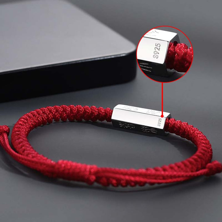 Buddha Stones925スターリングシルバー 文字彫刻 祝福ストリングブレスレット - image 6