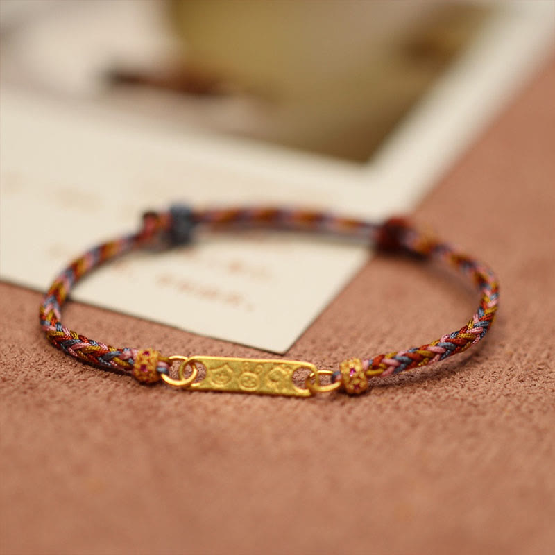 Buddha Stones925 スターリングシルバー ハンドメイド マルチカラー ストリング プロテクション 幸運のお守り 編み込みブレスレット