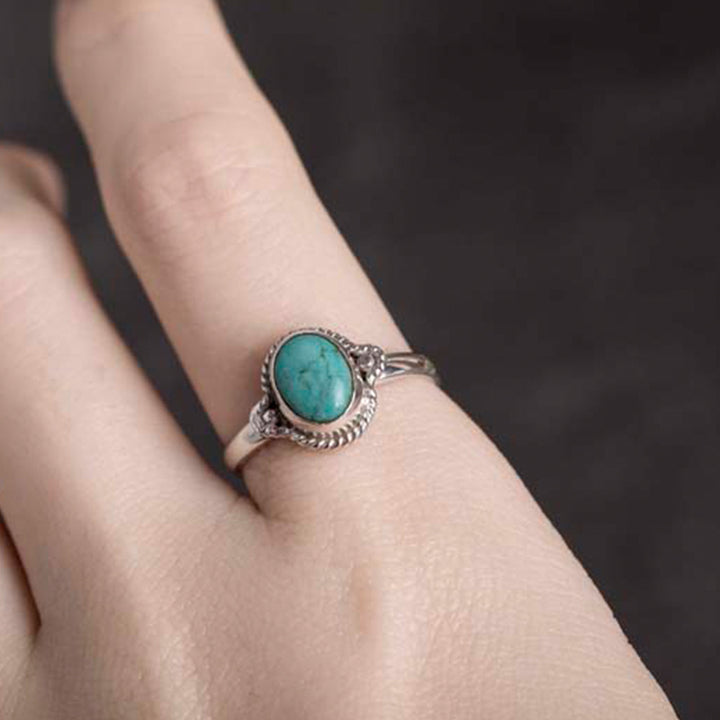 Buddha Stones925スターリングシルバー ターコイズ ウィズダムラブリング