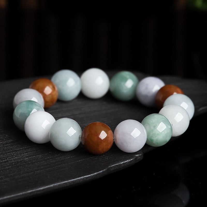 Buddha Stones天然翡翠ヒーリングプロテクションブレスレット