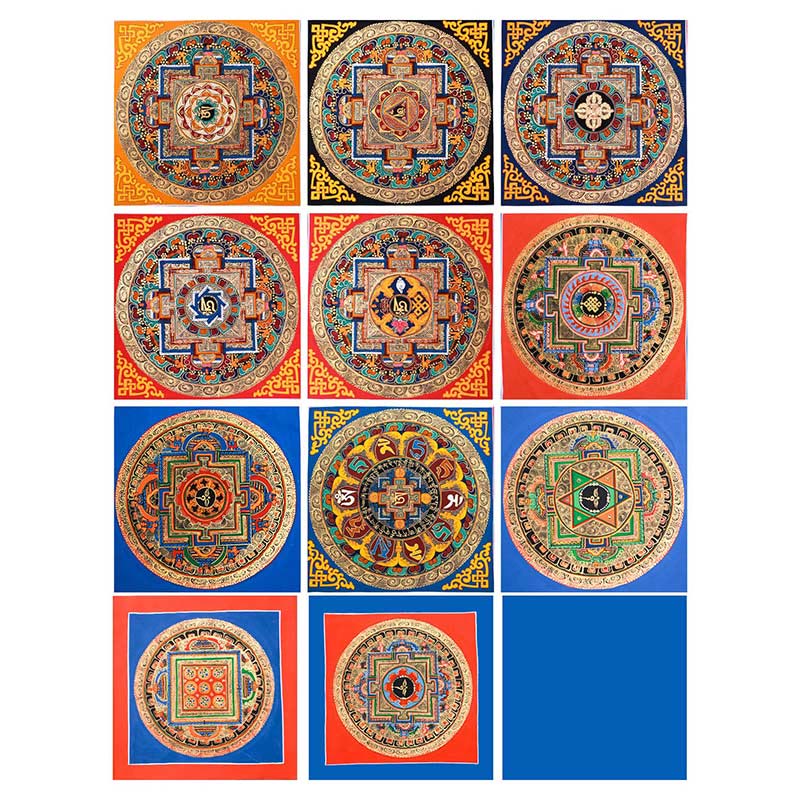 Buddha Stonesチベット 手作りタンカ 祝福の絵画 タンカ ブラインドボックス ランダムカラーパターン