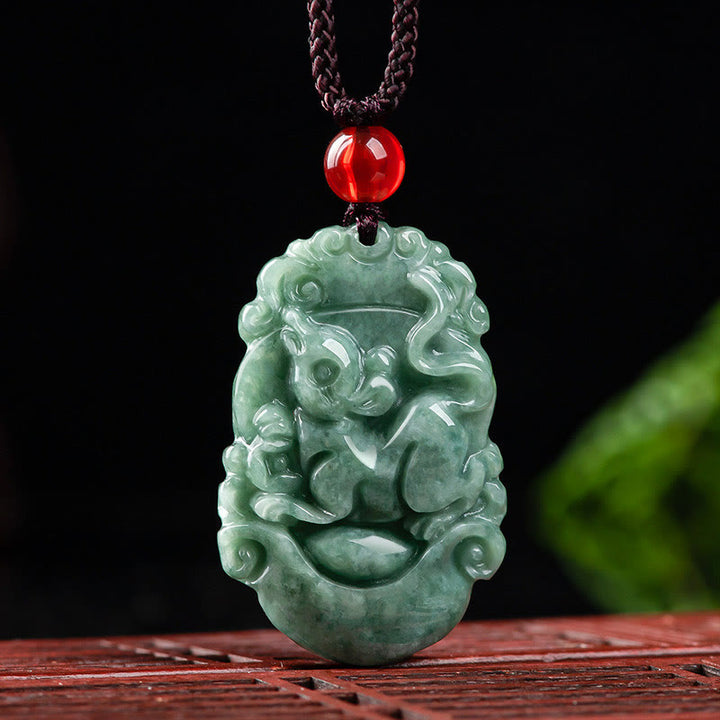 Buddha Stones天然翡翠12星座繁栄ネックレスペンダント - image 7