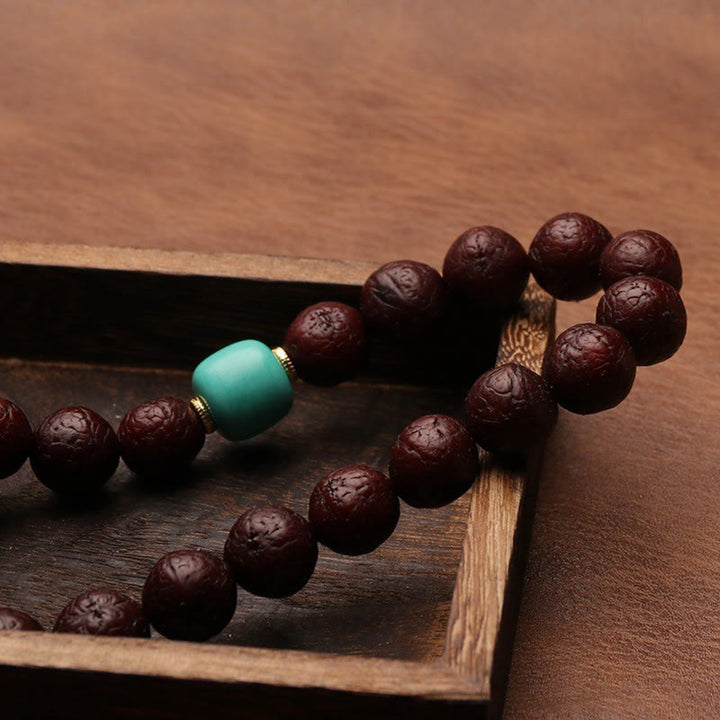 Buddha Stonesチベット菩提樹 シードアゲート ビーズ 幸運 富 タッセルチャーム リストMala