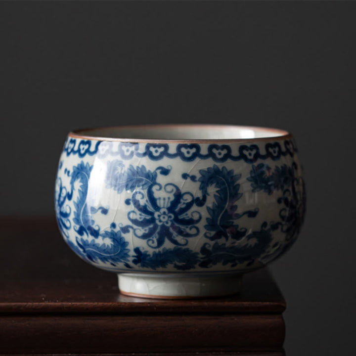 Buddha Stones、山水、蓮、蘭、亭、集いの陶器のティーカップ、カンフーティーカップ