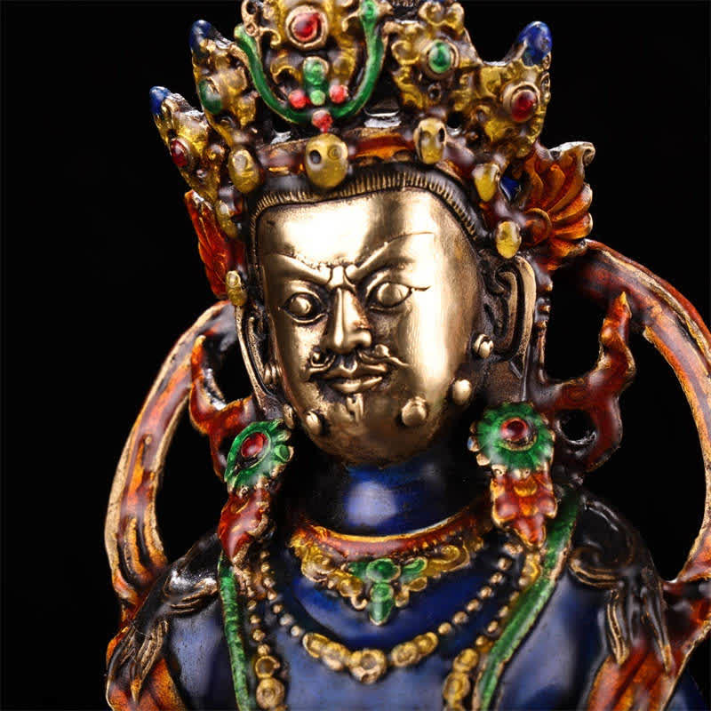 黄色のジャンバラ菩薩像 静寂の銅像 室内装飾 - image 6