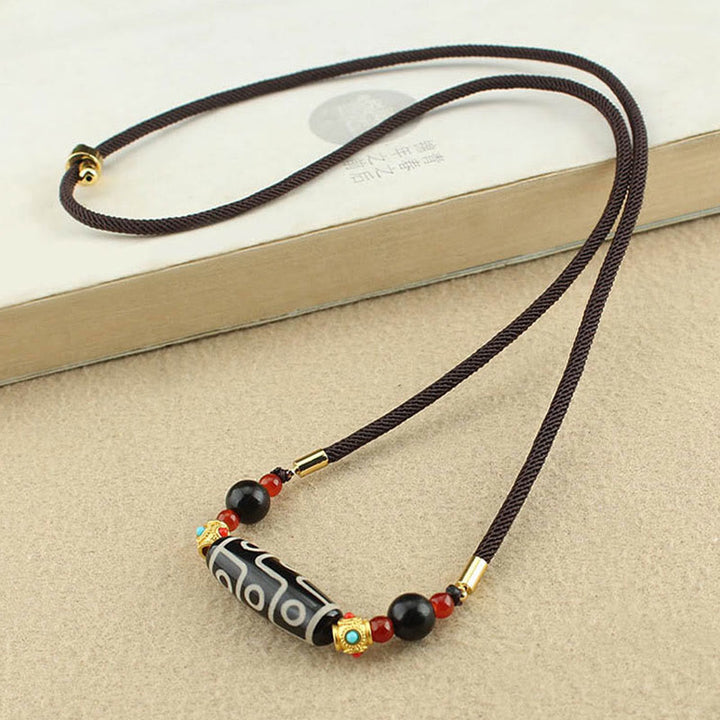 Buddha Stonesチベット九眼天珠守護の祝福紐ネックレスペンダント