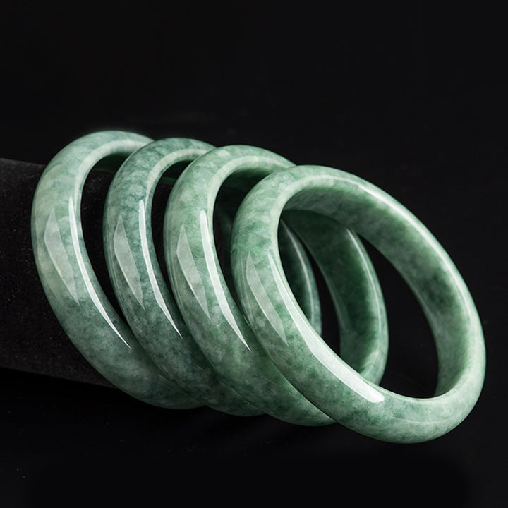 Buddha Stones天然翡翠の幸運と富のバングルブレスレット