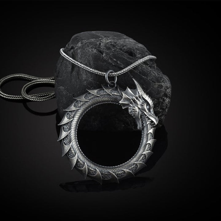 Buddha Stones純錫製 龍蛇守護ネックレスペンダント - ドラゴンペンダント＆キールチェーン - image 1