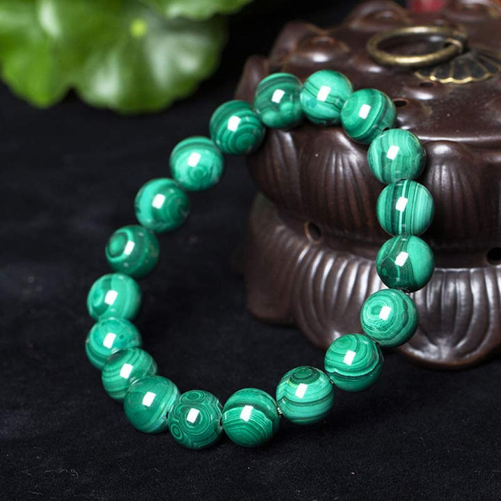 Buddha Stones天然マラカイト 保護 静寂 ブレスレット