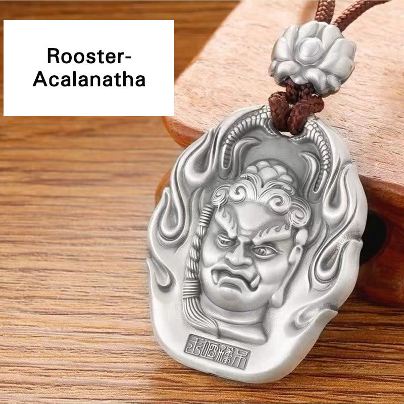 Buddha Stones十二支誕生仏オーム・マニ・パドメ・フムフム 蓮の慈悲のネックレスペンダント - 鶏-不動明王 - image 16