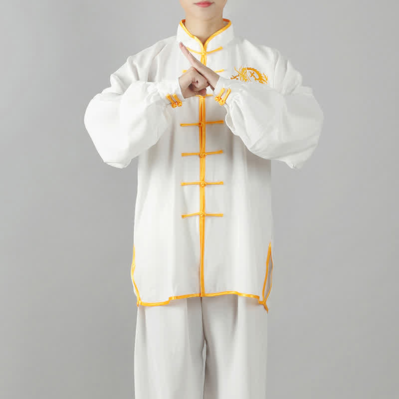 Buddha Stones龍刺繍 気功 禅 精神修養 瞑想 祈り ユニフォーム 男女兼用 服セット - image 4