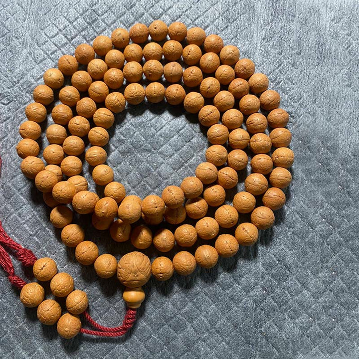 Buddha Stones108 個入りMalaネパール 菩提樹 幸運 富 タッセルブレスレット